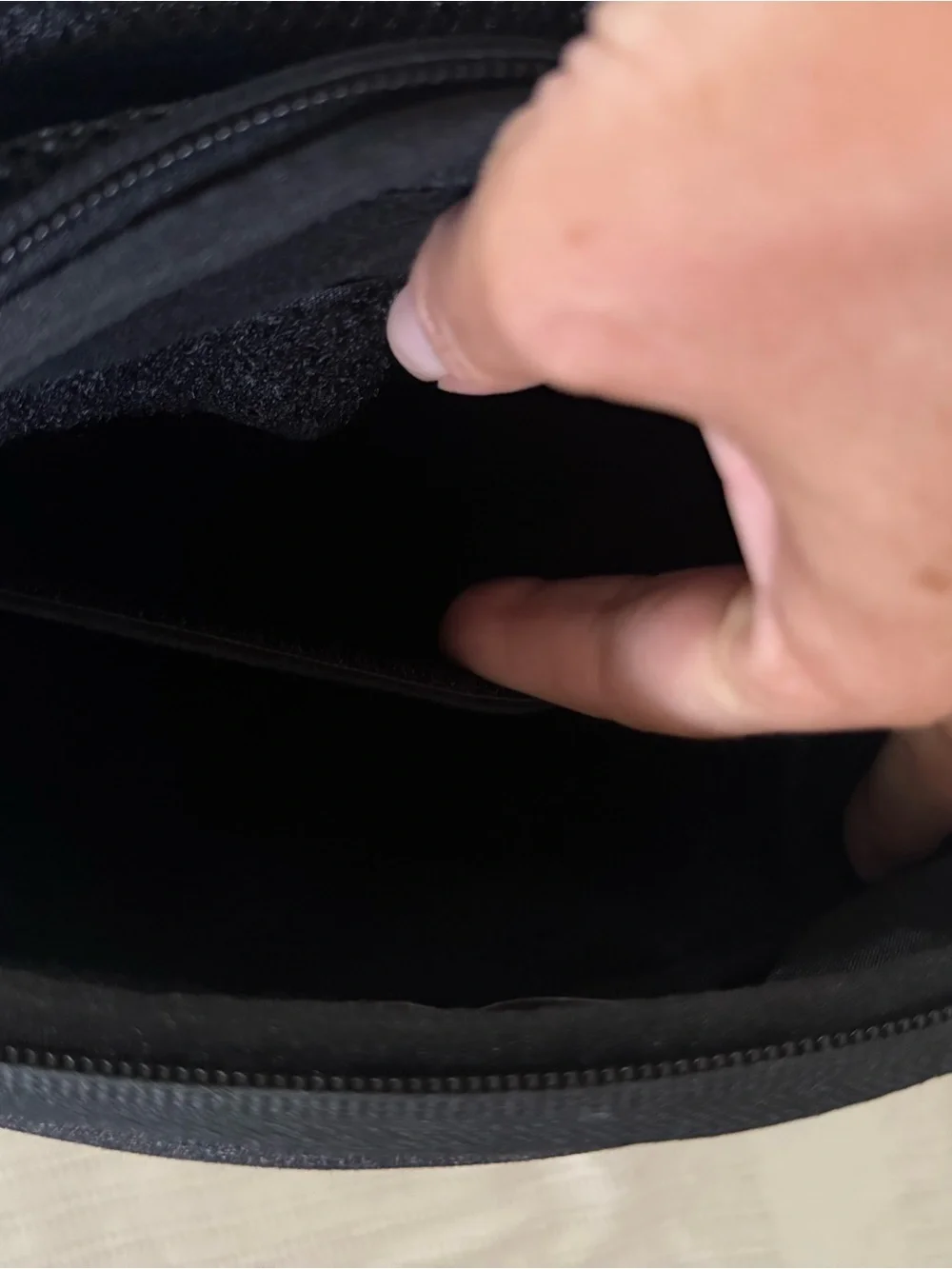 Men's Compact Black Sling Bag with Light Blue Accents